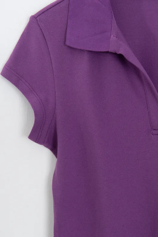 Bayan Mor Polo Yakalı Pike Tshirt - BSL