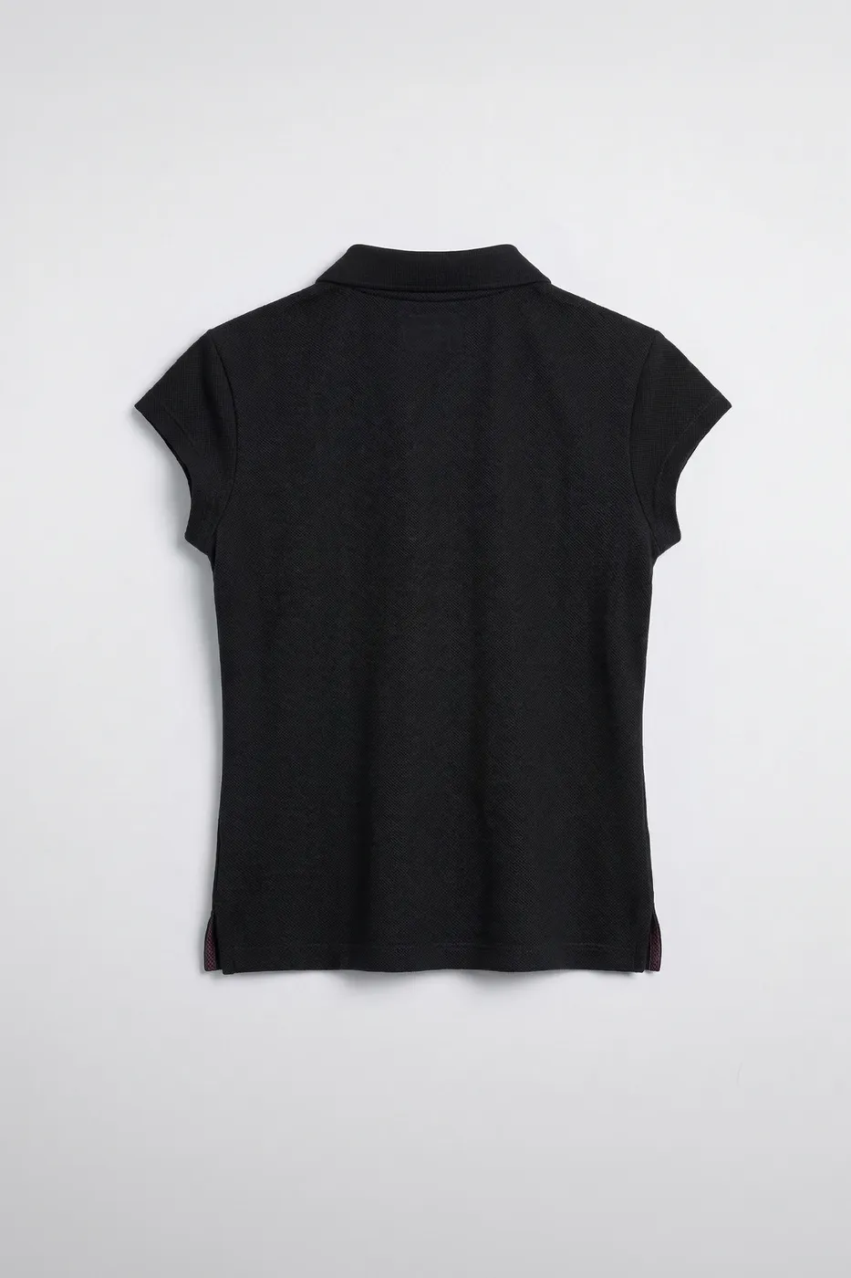 Bayan Siyah Polo Yakalı Pike Tshirt