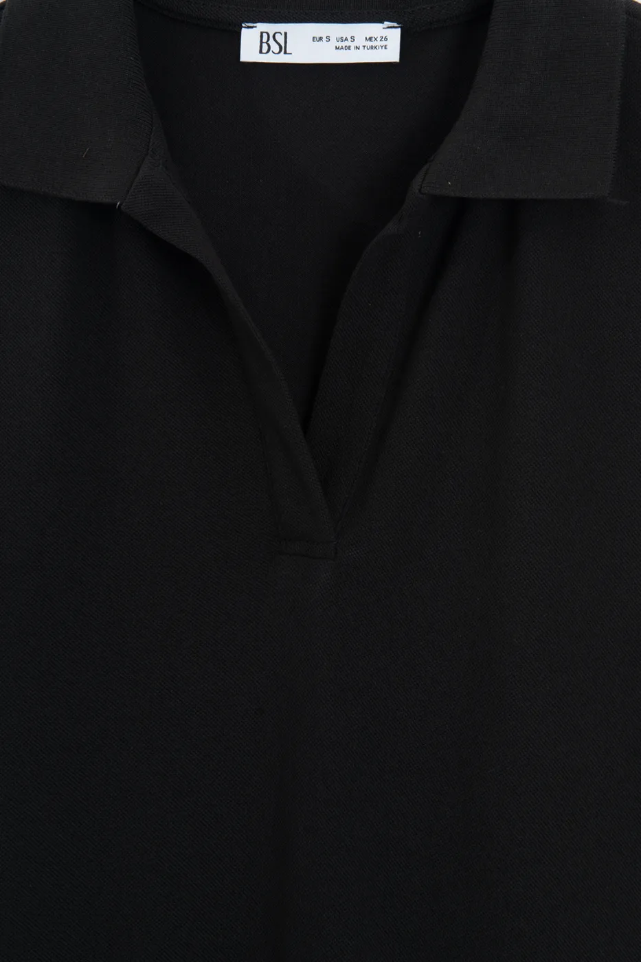 Bayan Siyah Polo Yakalı Pike Tshirt