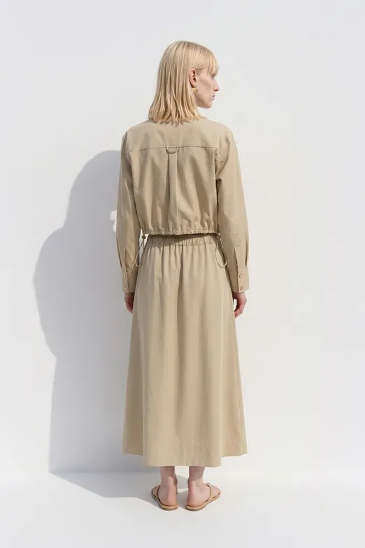 Bayan Taş Büzgülü Midi Etek - BSL