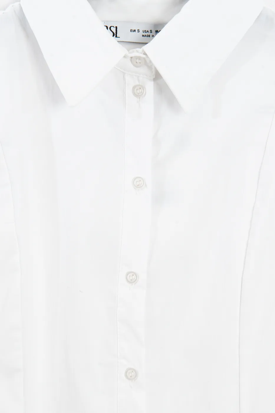 Bayan Beyaz Çan Kollu Slim Poplin Gömlek