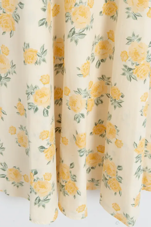 Bayan Sarı Ceket Yakalı Kemerli Poplin Elbise - BSL