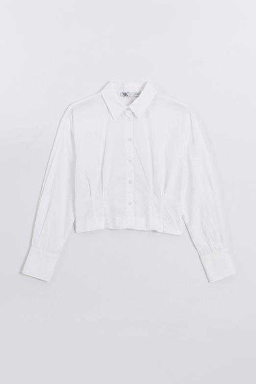 Pileli Kısa Poplin Gömlek