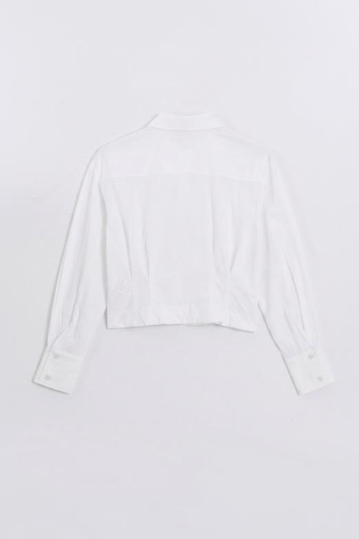 Pileli Kısa Poplin Gömlek