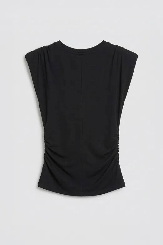 Bayan Siyah Drapeli Vatkalı Top - BSL