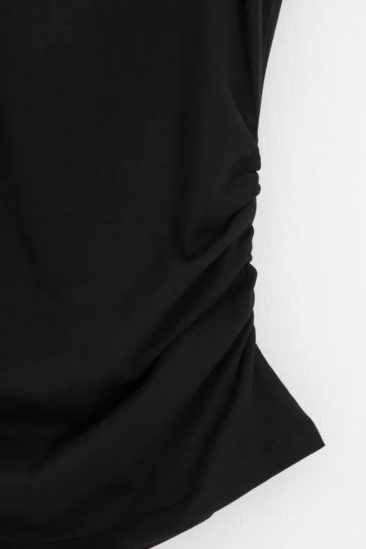 Bayan Siyah Drapeli Vatkalı Top - BSL