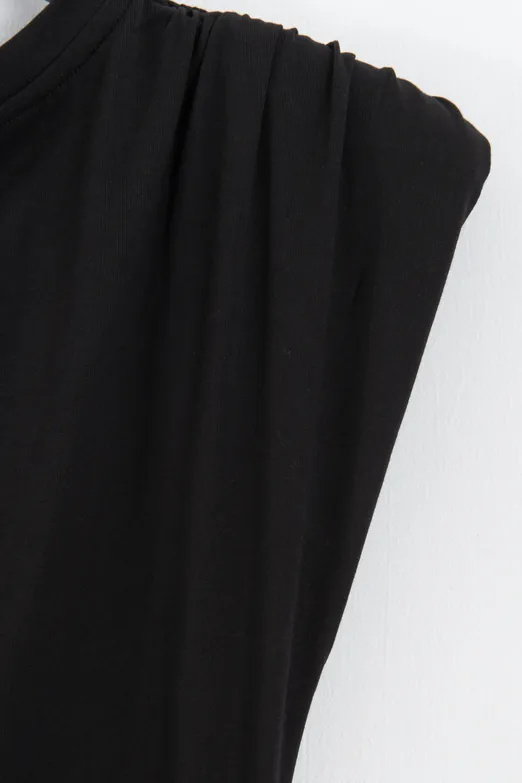 Bayan Siyah Drapeli Vatkalı Top - BSL