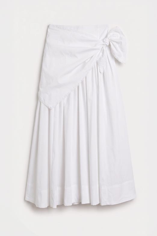 Volanlı Eşarplı Midi Etek