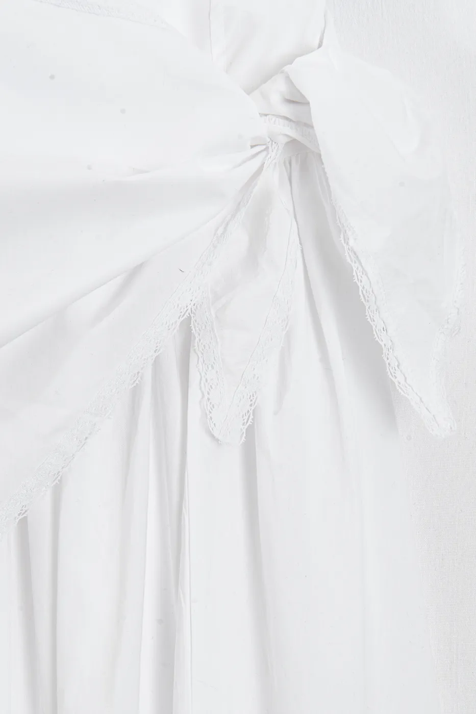 Bayan Beyaz Volanlı Eşarplı Midi Etek