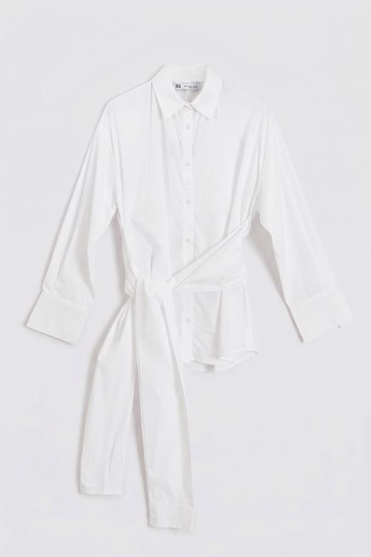 Bağcıklı Poplin Gömlek