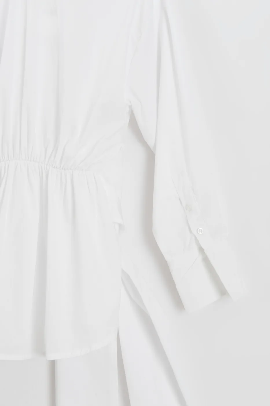 Bayan Beyaz Bağcıklı Poplin Gömlek