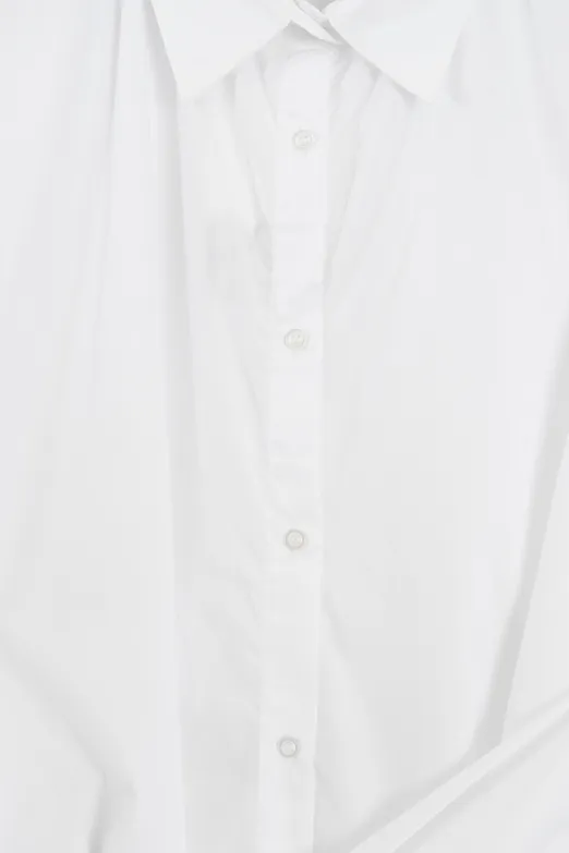 Bayan Beyaz Bağcıklı Poplin Gömlek - BSL