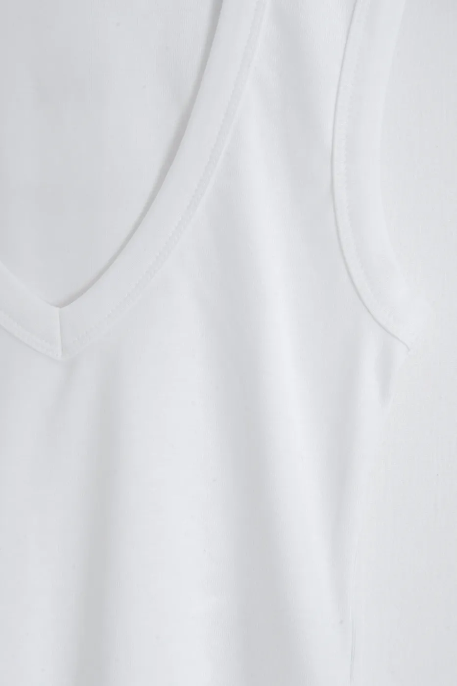 Bayan Beyaz Slim V Yaka Slim Top