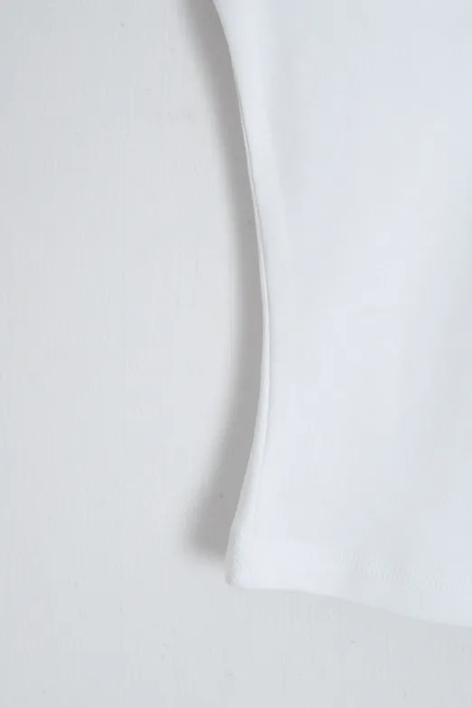 Bayan Beyaz Slim V Yaka Slim Top - BSL