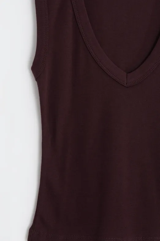Bayan Bordo Slim V Yaka Slim Top - BSL