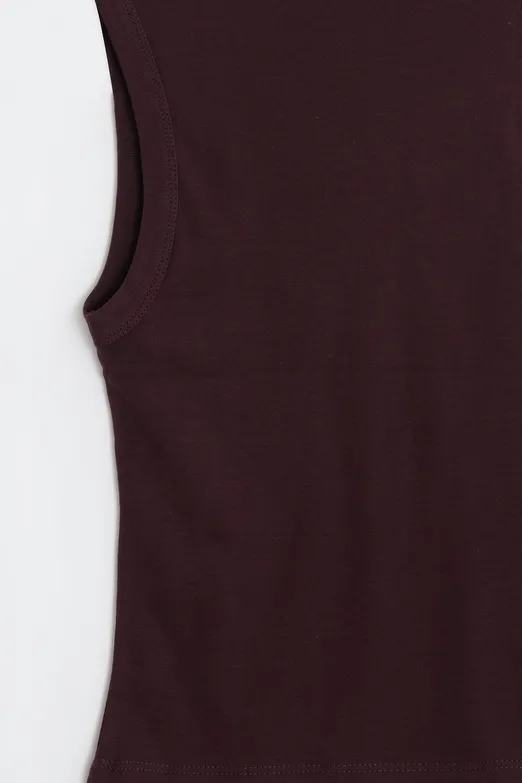 Bayan Bordo Slim V Yaka Slim Top - BSL