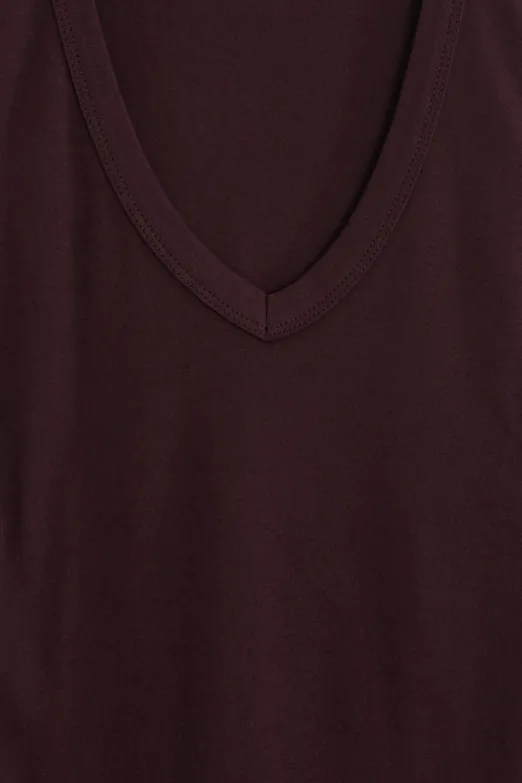 Bayan Bordo Slim V Yaka Slim Top - BSL