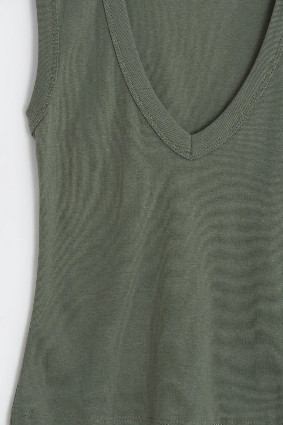 Bayan Haki Slim V Yaka Slim Top