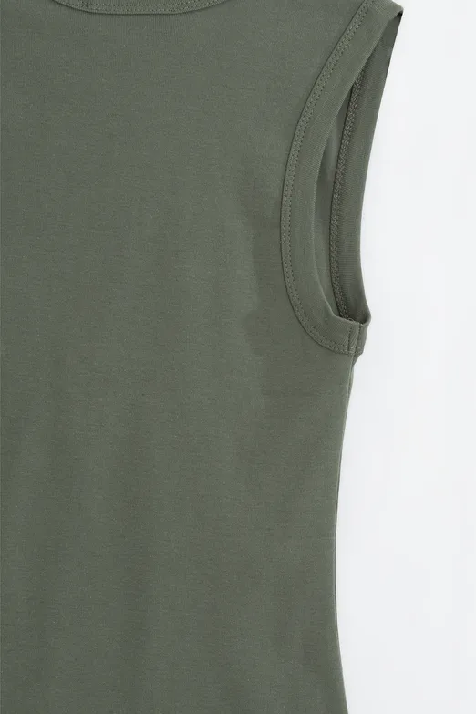 Bayan Haki Slim V Yaka Slim Top - BSL