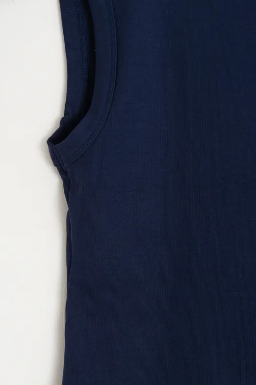 Bayan Lacivert Slim V Yaka Slim Top - BSL