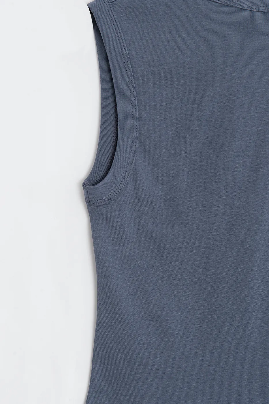 Bayan Mavi Slim V Yaka Slim Top