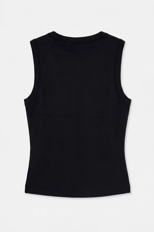 Bayan Siyah Slim V Yaka Slim Top - BSL