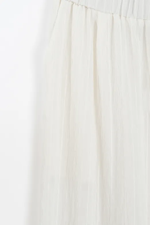 Bayan Ekru Çizgili Oversize Pantolon - BSL