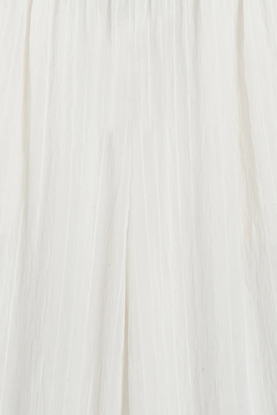 Bayan Ekru Çizgili Oversize Pantolon