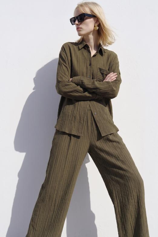 Çizgili Oversize Pantolon