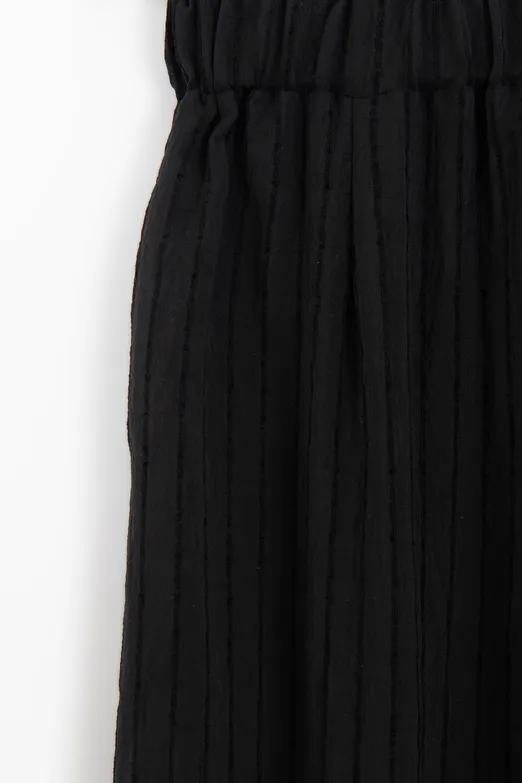 Bayan Siyah Çizgili Oversize Pantolon - BSL