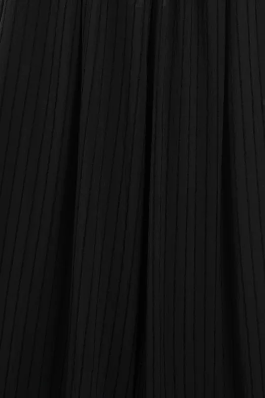 Bayan Siyah Çizgili Oversize Pantolon - BSL