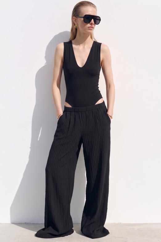 Bayan  Çizgili Oversize Pantolon