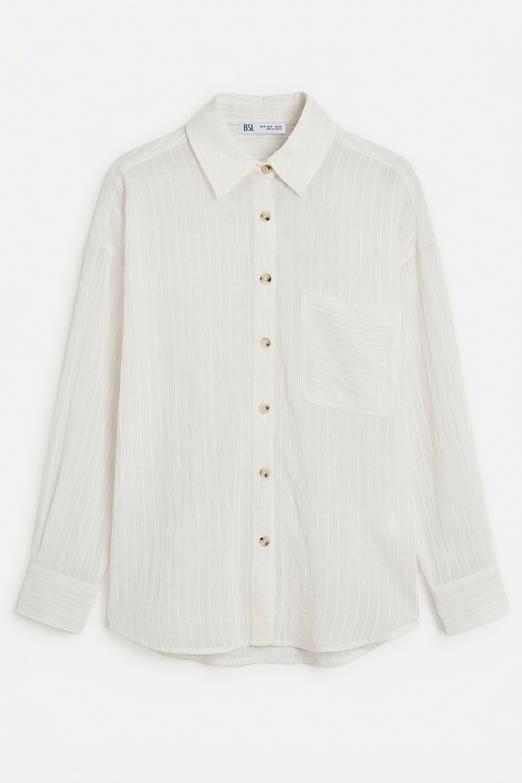 Bayan  Çizgili Oversize Gömlek