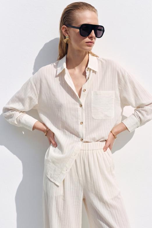 Çizgili Oversize Gömlek