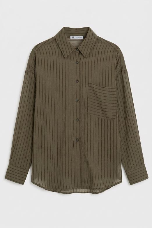 Çizgili Oversize Gömlek