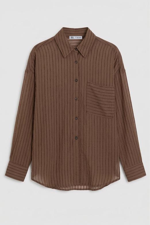 Çizgili Oversize Gömlek