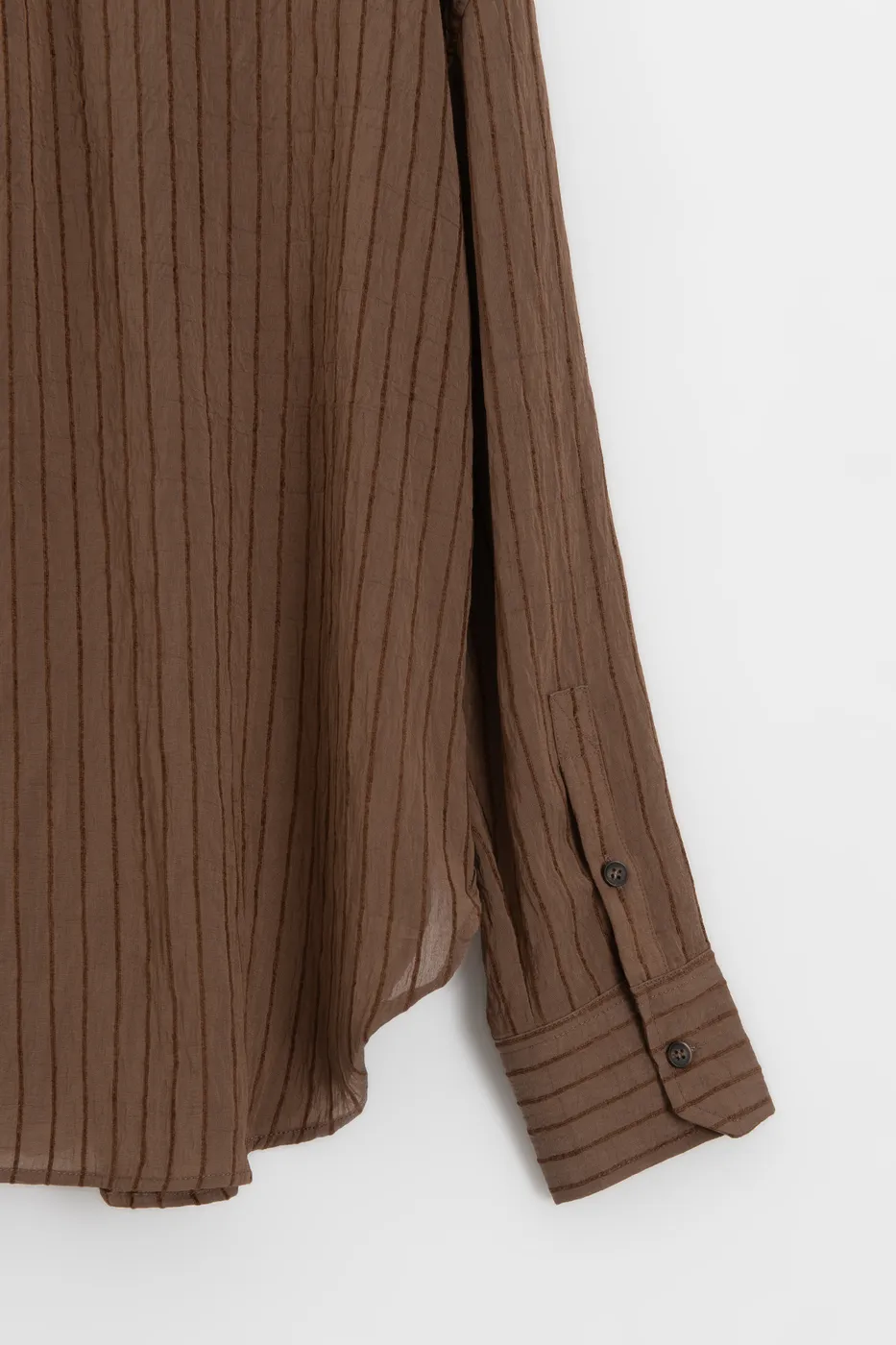 Bayan Kahverengi Çizgili Oversize Gömlek