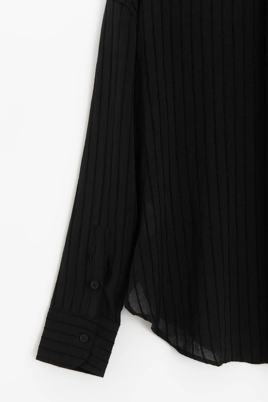 Bayan Siyah Çizgili Oversize Gömlek