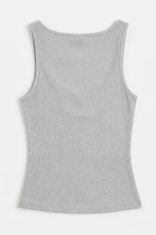 Bayan Gri Kare Yaka Atlet Top - BSL