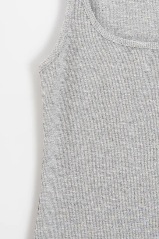 Bayan Gri Kare Yaka Atlet Top - BSL