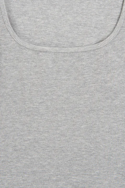 Bayan Gri Kare Yaka Atlet Top - BSL