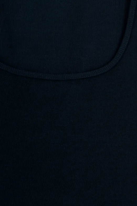 Bayan Lacivert Kare Yaka Atlet Top - BSL