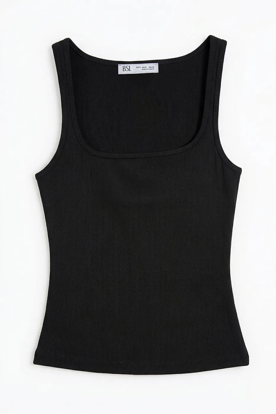 Bayan Siyah Kare Yaka Atlet Top