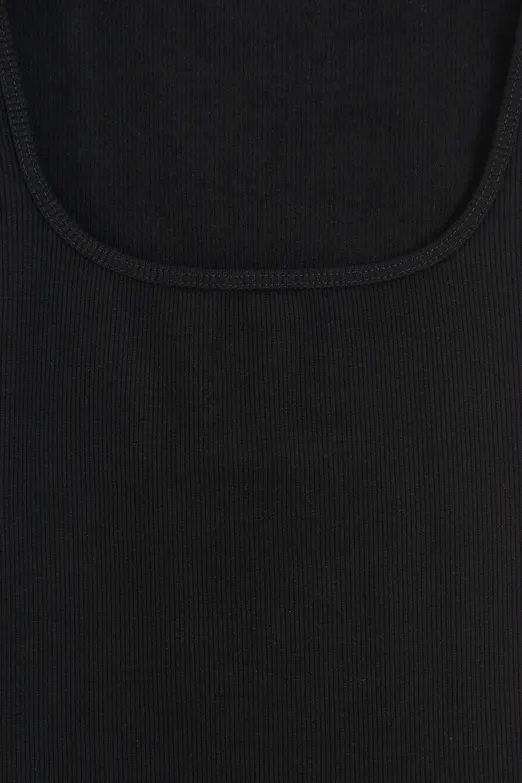 Bayan Siyah Kare Yaka Atlet Top - BSL