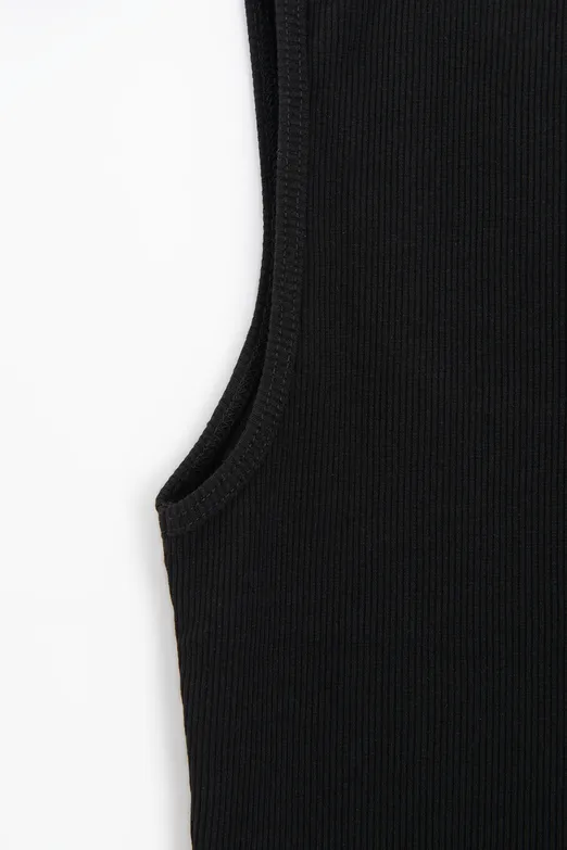 Bayan Siyah Kare Yaka Atlet Top - BSL