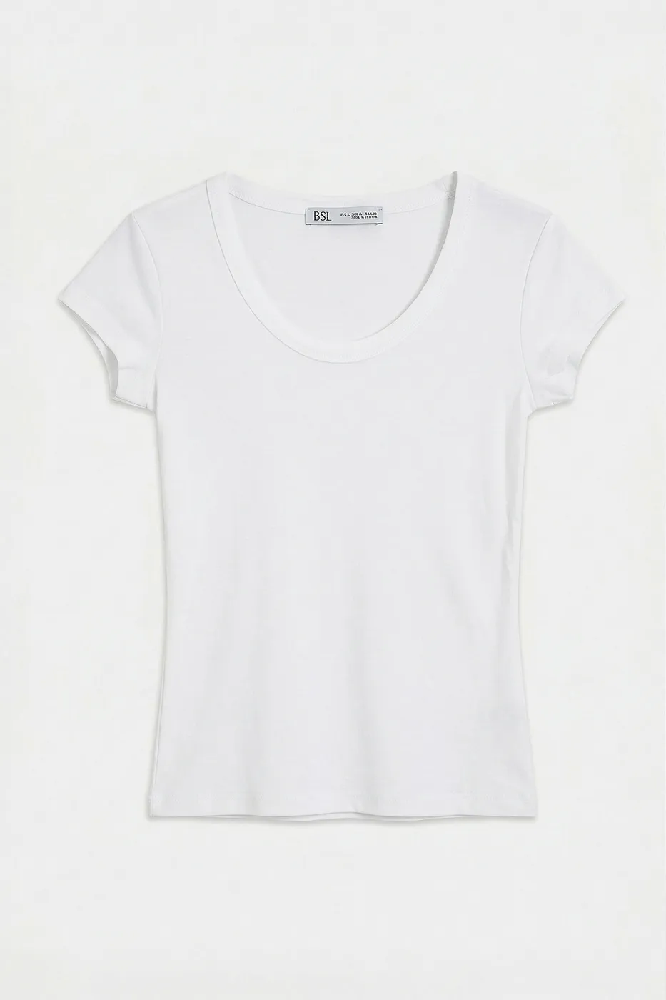 Bayan Beyaz U Yakalı Top