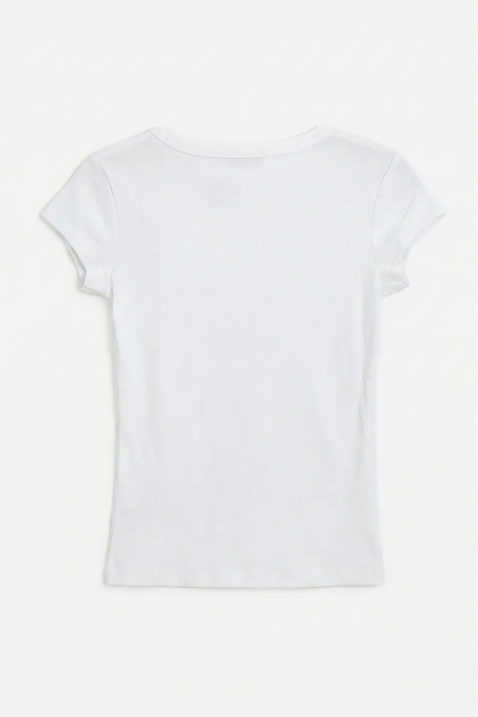 Bayan Beyaz U Yakalı Top