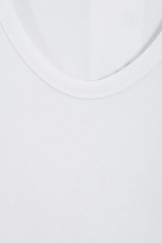 Bayan Beyaz U Yakalı Top - BSL