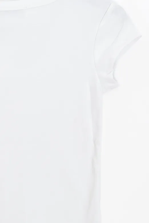 Bayan Beyaz U Yakalı Top - BSL