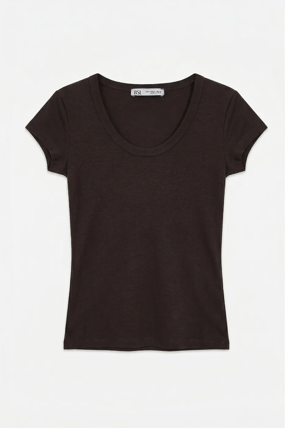 Bayan Kahverengi U Yakalı Top